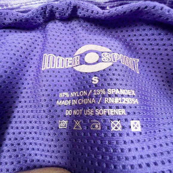Inner Spirit Skirted Capri Legging Black & Purple Back Zip Pocket Womens S EUC! - Picture 7 of 9